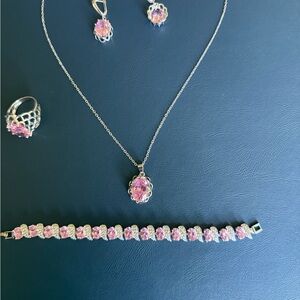 Elegant Pink Gemstone Jewelry Set